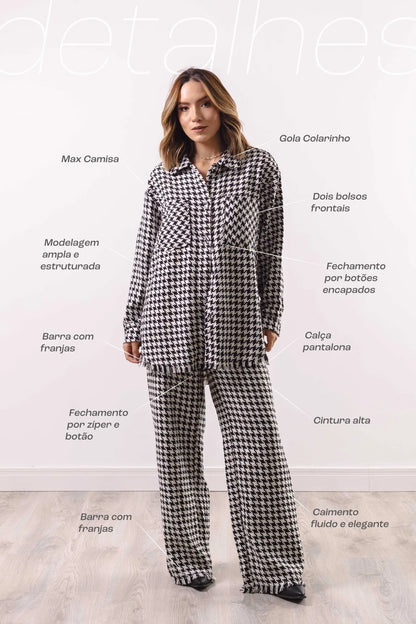 Conjunto Feminino Tweed Calça et Max Camisa 