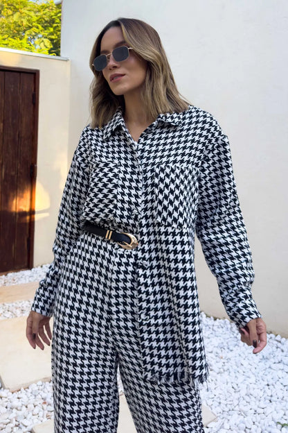 Conjunto Feminino Tweed Calça et Max Camisa 