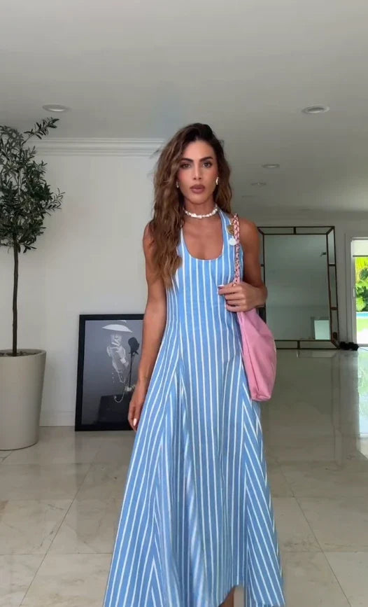 Robe longue bleue 