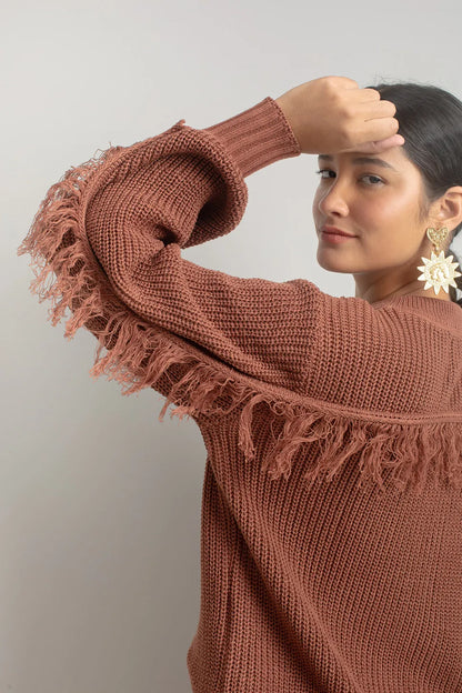 Casaco Tricot Franja Valônia Véras 