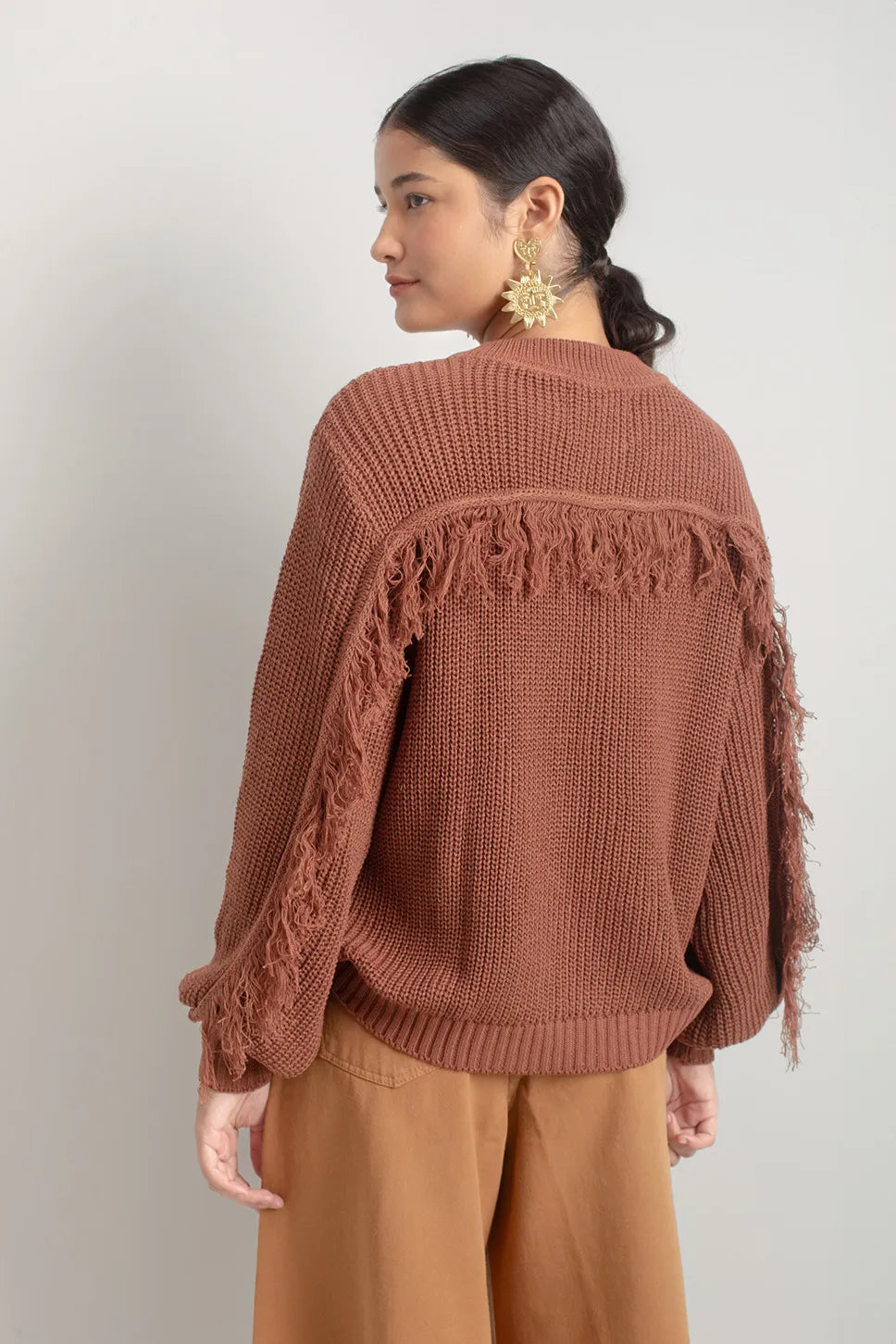 Casaco Tricot Franja Valônia Véras 
