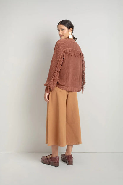 Casaco Tricot Franja Valônia Véras 