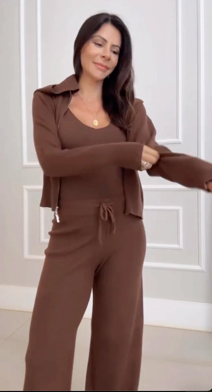 Conjunto Hellen - Blusa, Casaco et Calça 