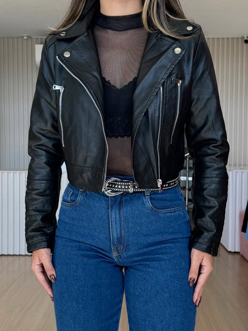 Veste en cuir Lívia 