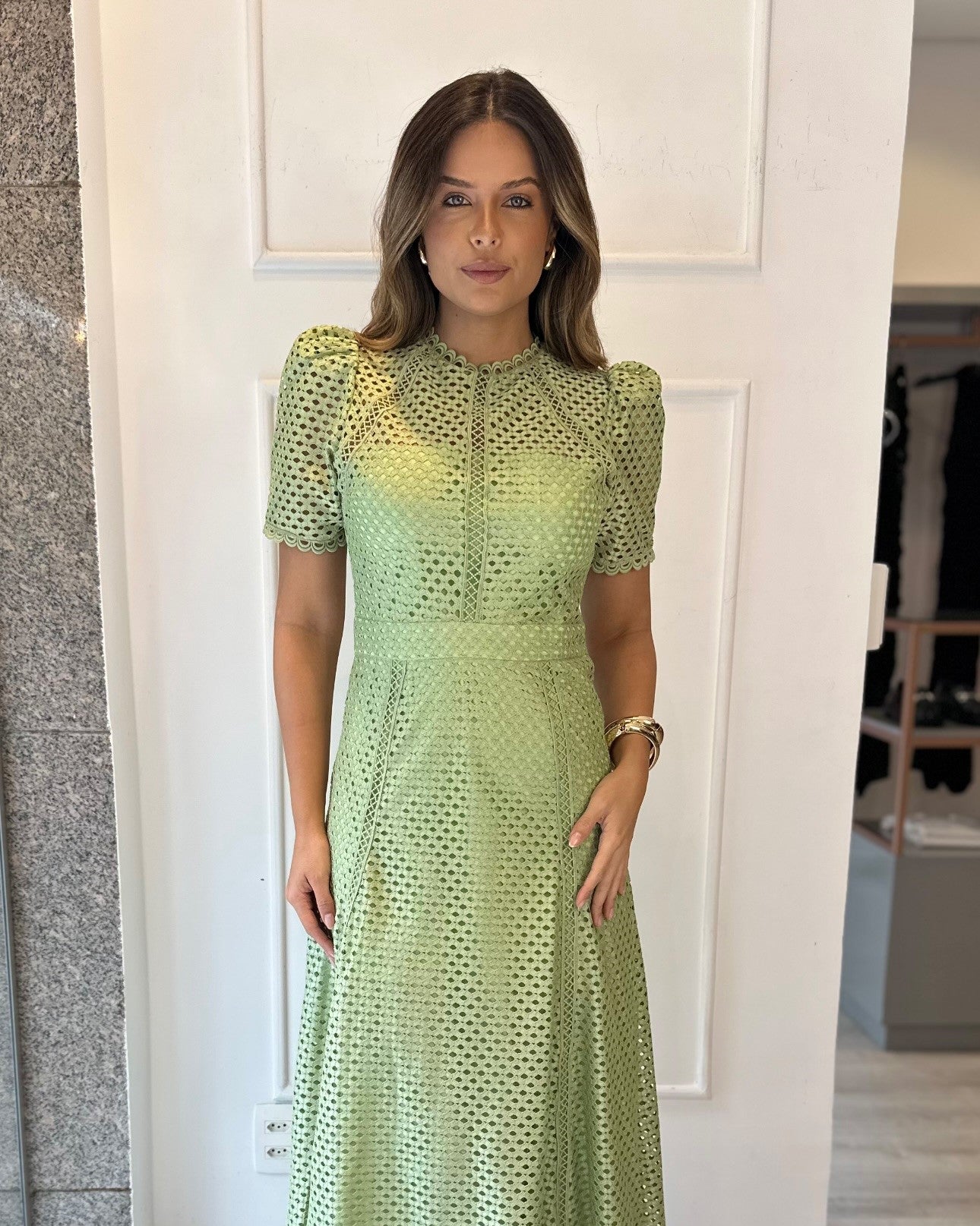 Robe Aurélie Verde Pistache