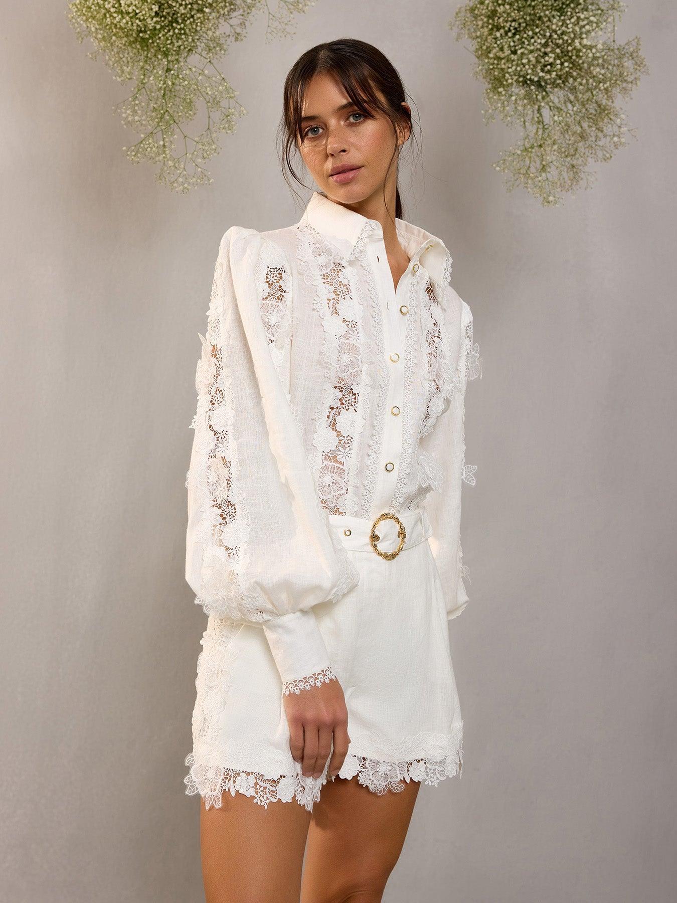 Conjunto Mia em Linho avec Détails en Renda 