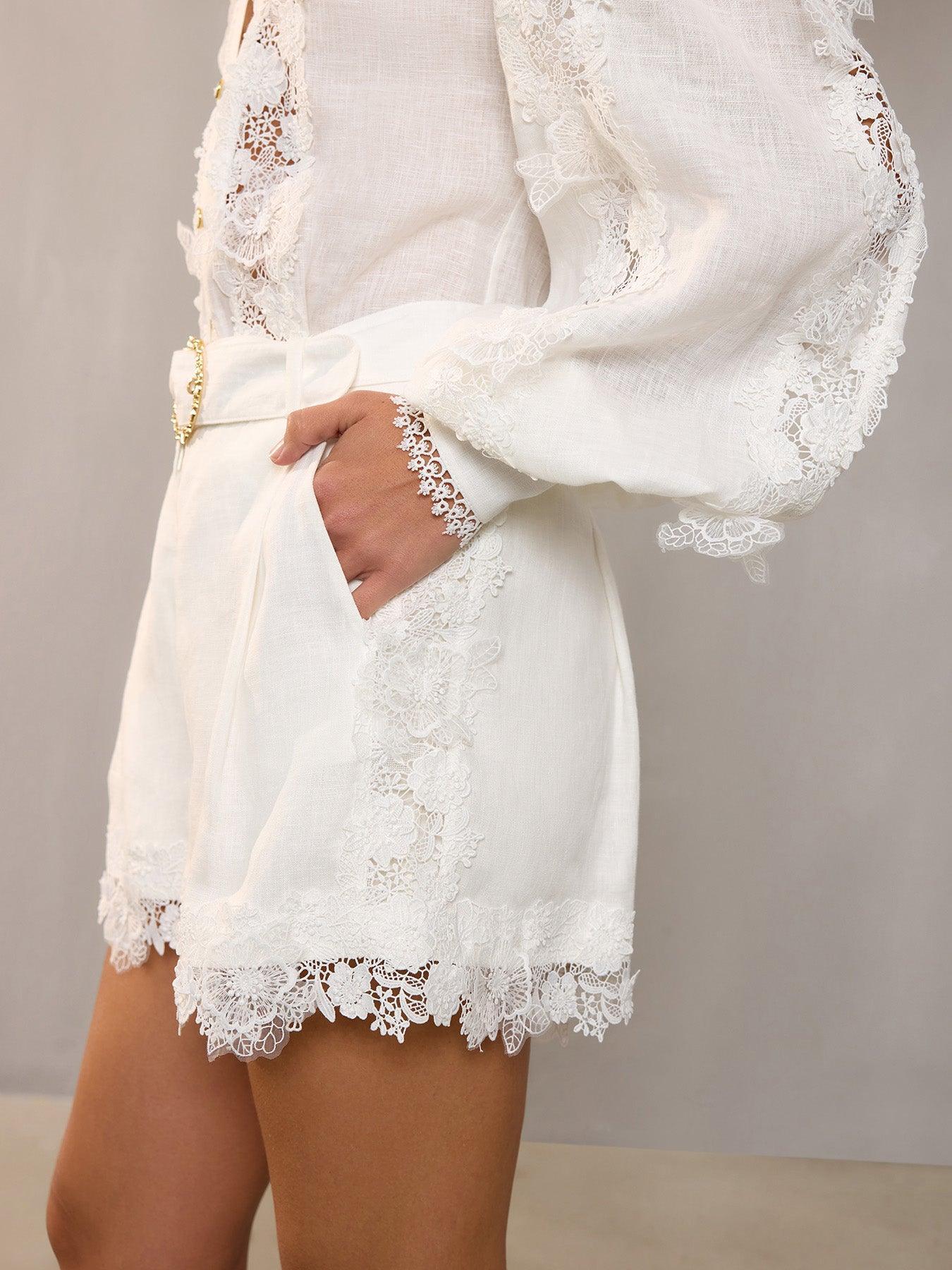 Conjunto Mia em Linho avec Détails en Renda 