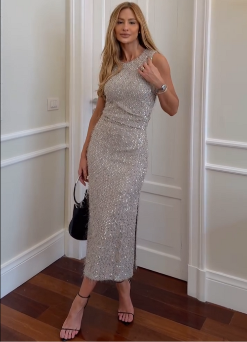 Robe de Paetês Prata 