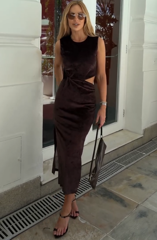 Robe midi avec dossier latéral 