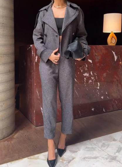 Conjunto Alfaiataria terninho Cinza 