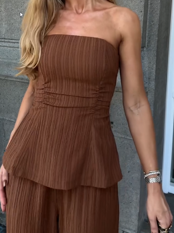 Conjunto Chic Plissado Feminino 