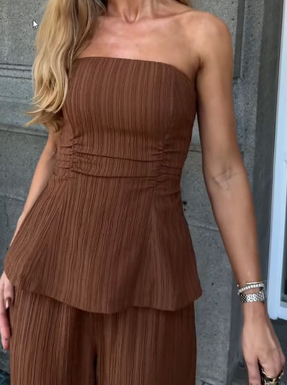 Conjunto Chic Plissado Feminino 