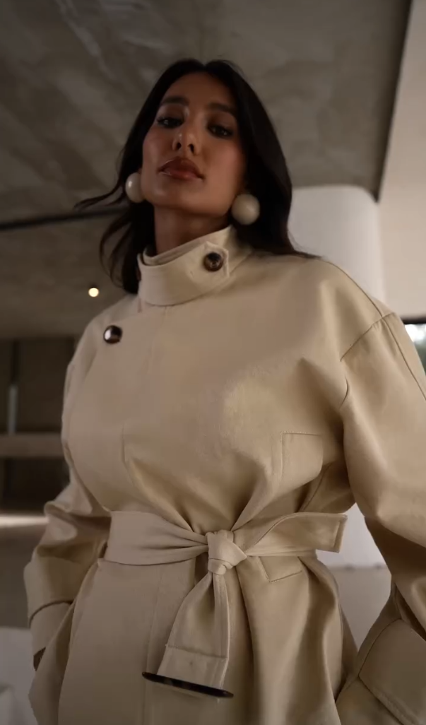 Conjunto Alfaiataria Bege avec botões maxi 