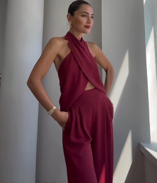 🍷 Conjunto Diva Bordeaux – Sofisticação em Movimento 🍷