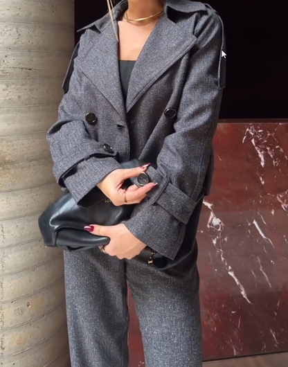 Conjunto Alfaiataria terninho Cinza 