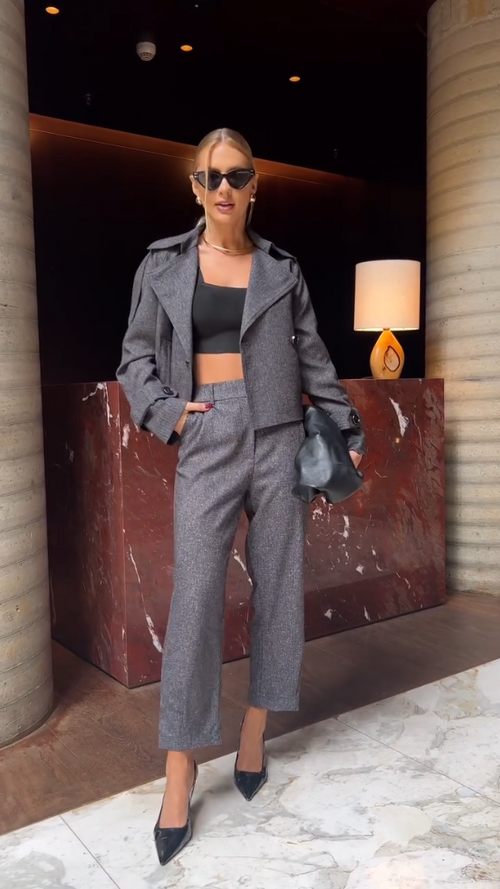 Conjunto Alfaiataria terninho Cinza 