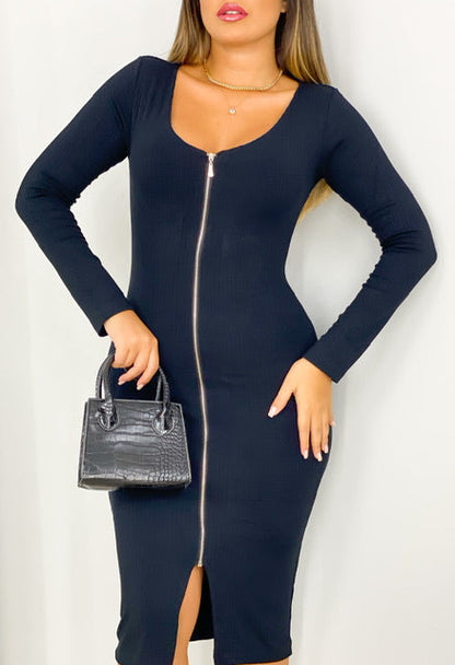 Robe longue à fermeture éclair 